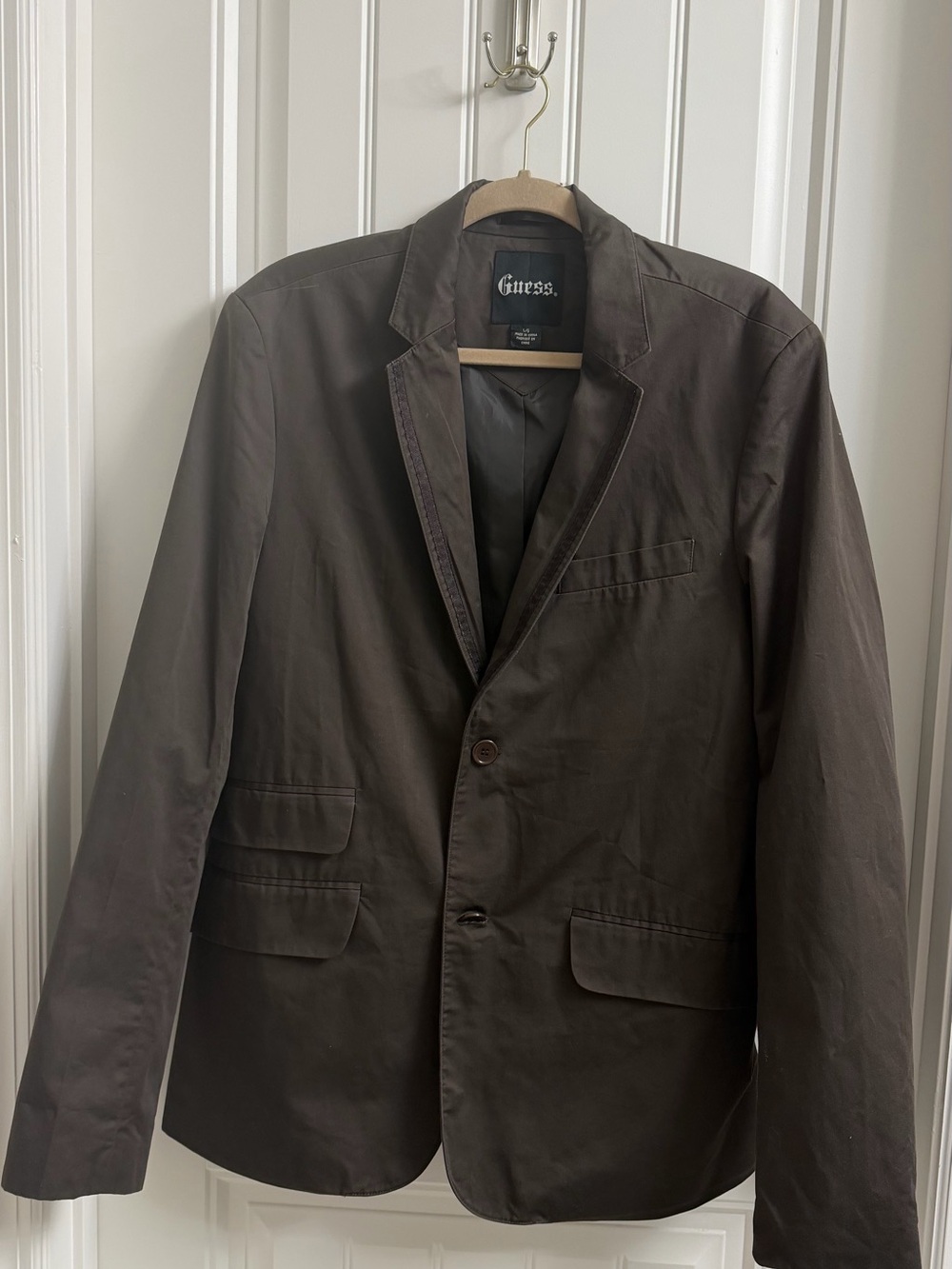 Guess Brown Men's Blazer with Notch Lapel